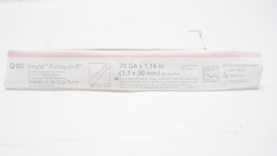 BD 381434 Insyte Autoguard Shielded IV Cath. 20Ga x 1.16inch, 60ml/min (x)